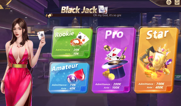 Giao diện chơi Blackjack
